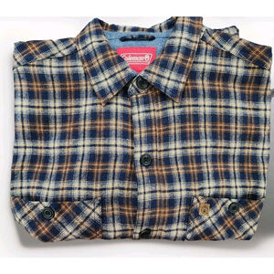 Coleman Mens Shirt Button Down Flannel XL Long Sleeves Plaid Pockets Logo